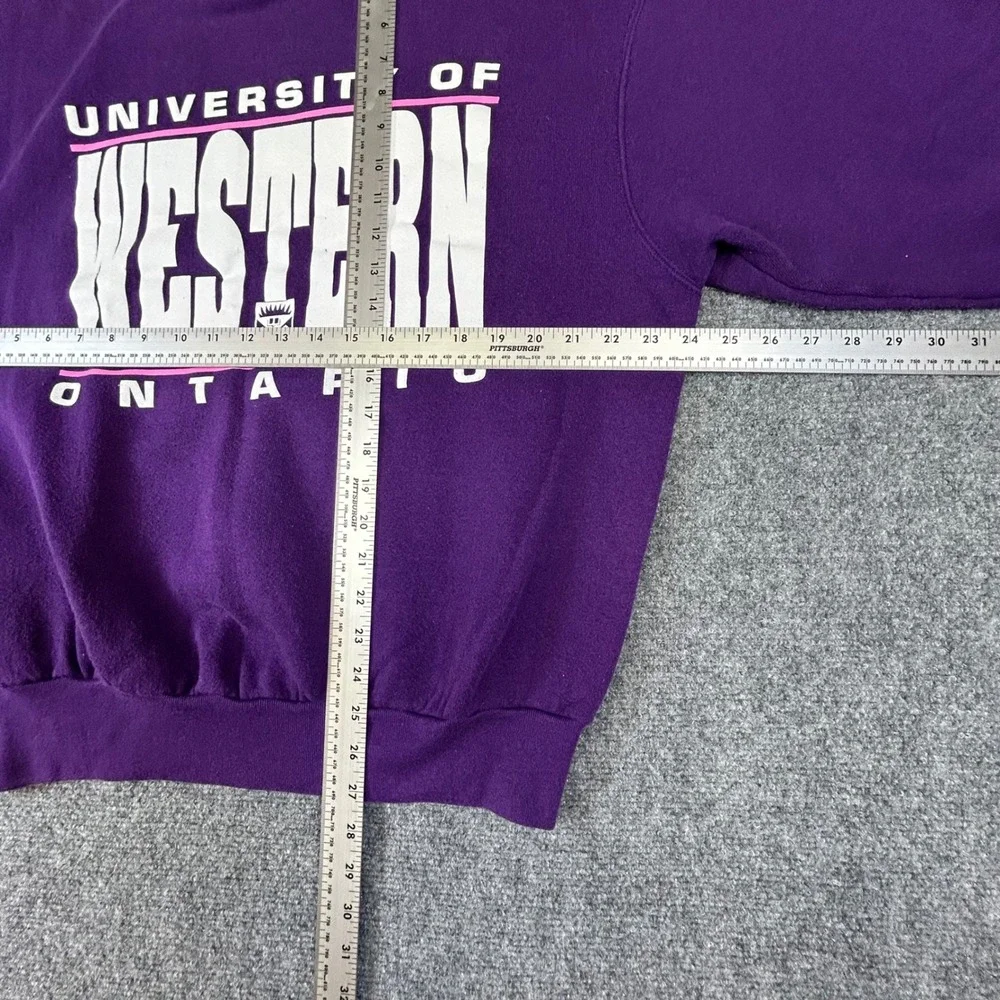 Vintage Fruit of‎ the Loom University of Western Ontario Purple Sweatshirt XL